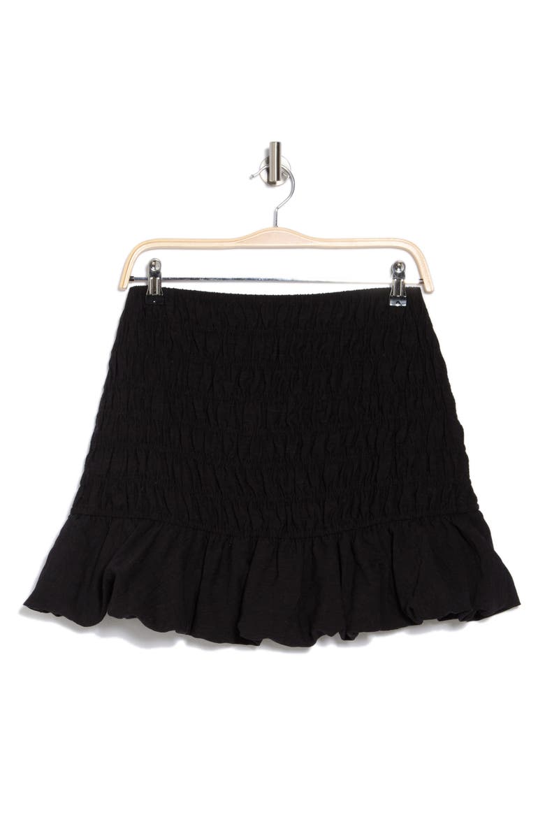 Leith Smocked Miniskirt, Alternate, color, Black