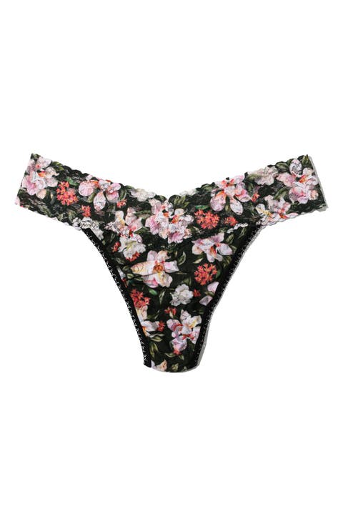 Print Original Rise Lace Thong (Plus Size)