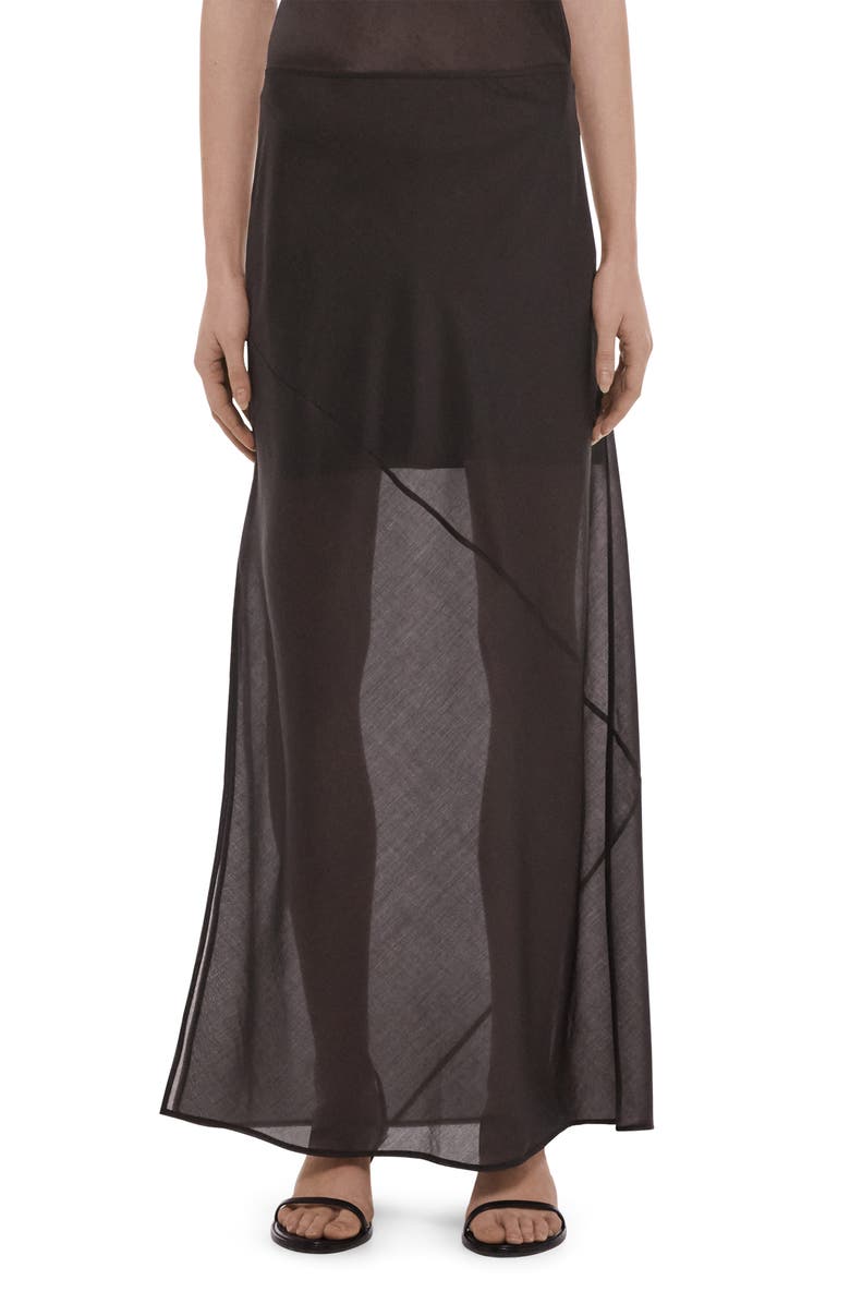 Helmut Lang Layered Sheer Skirt, Main, color, 