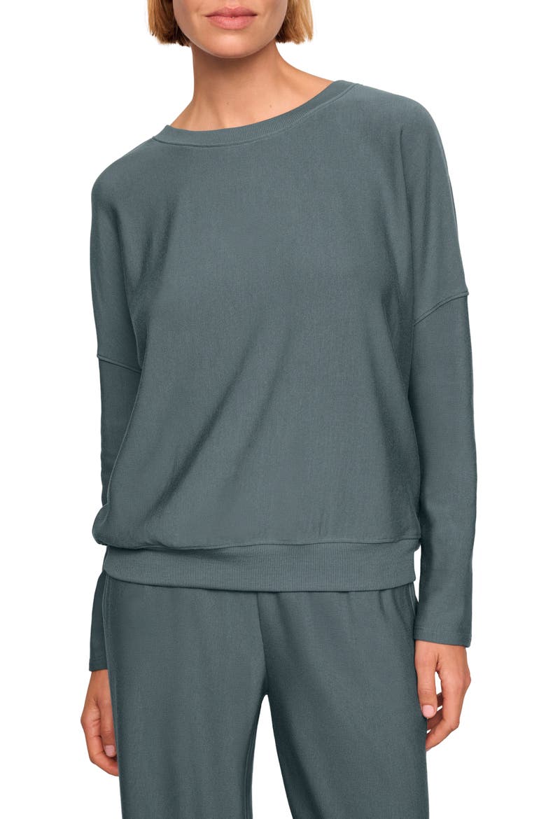 Softest Sweats Lounge Pullover, Main, color, STONE BLUE