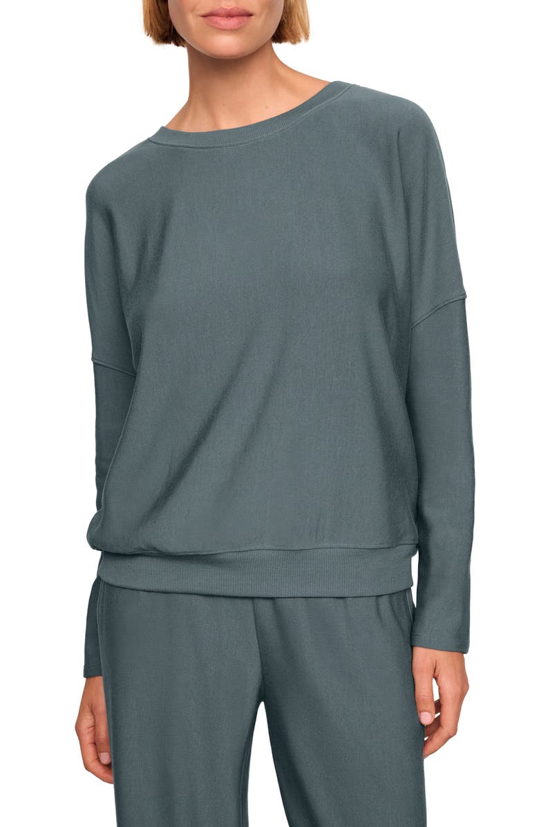 Eberjey Softest Sweats Lounge Pullover, Main, color, Stone Blue