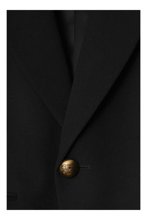Burberry Wool Tailored Jacket In Black