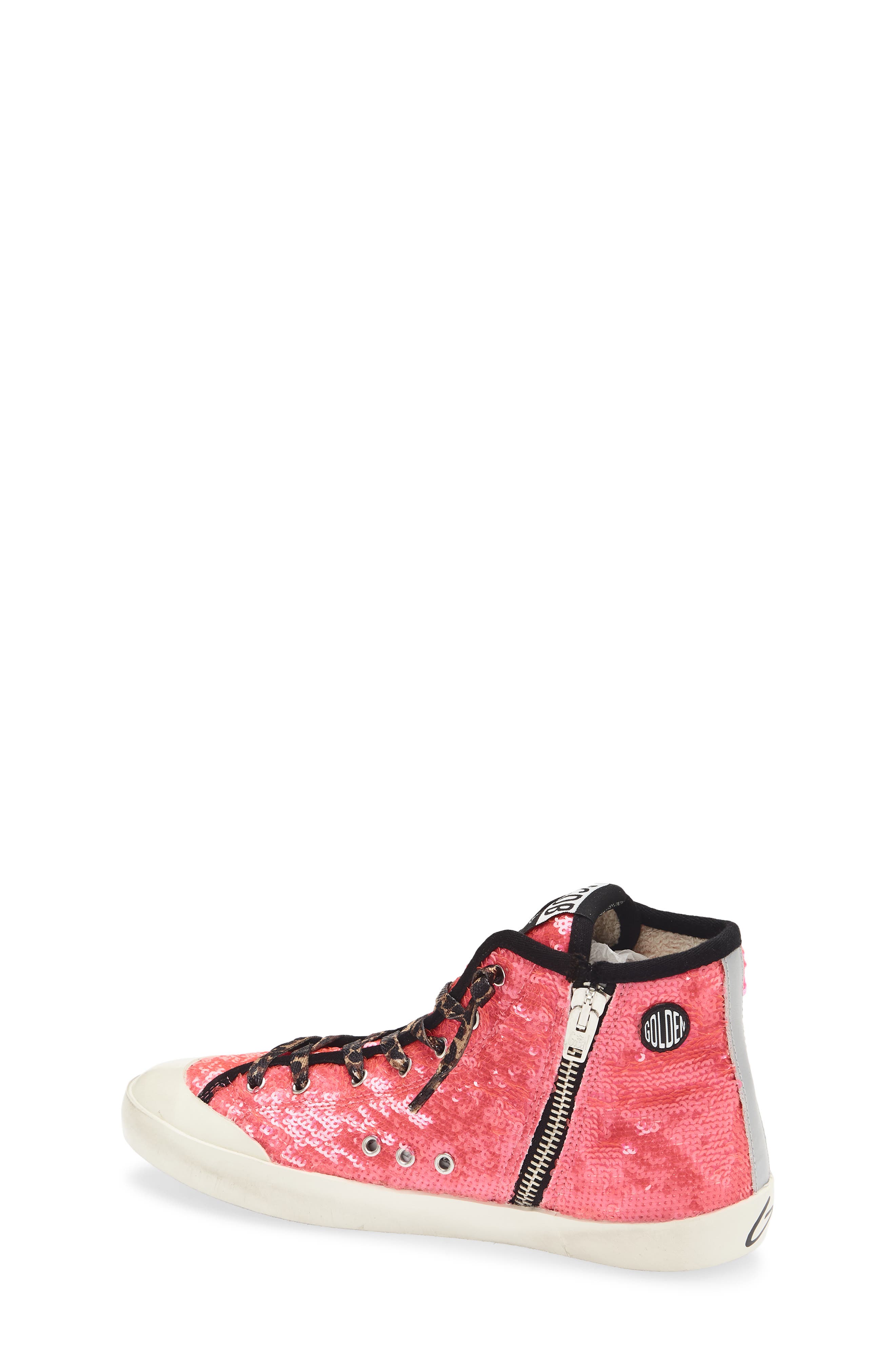 Golden Goose Kids' Francy Penstar Sequin High Top Sneaker, Alternate, color, Pink Fluo/ Ice/ Silver