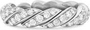 David Yurman Pavé Flex Band Ring with Diamonds and 18K White Gold