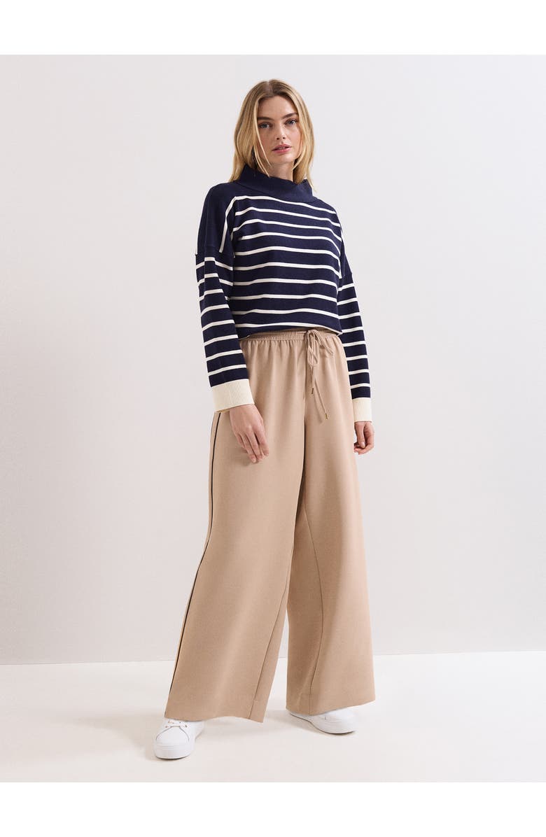 Phase Eight Wide Leg Stripe Detail Skye Trousers, Main, color, Camel