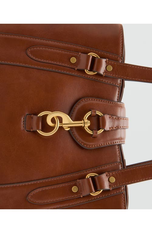 Mango Large Faux Leather Shoulder Bag In Brown