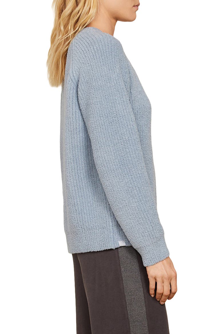 CozyChic® Rib Crewneck Lounge Top, Alternate, color, MOONBEAM