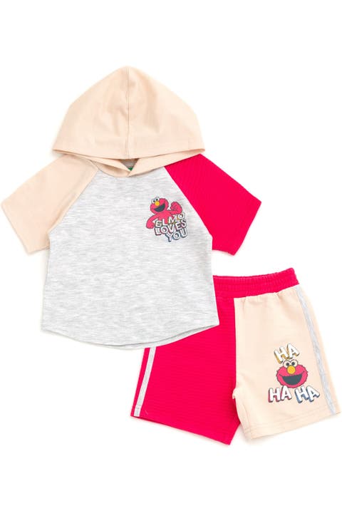 2-Piece Hooded Tee and Shorts Set
