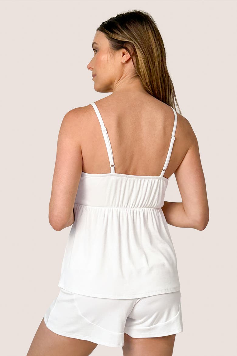 Baby Doll Bra-Free Lounge Top, Alternate, color, White Rib