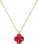 Kate Spade New York spade mother-of-pearl flower mini pendant necklace