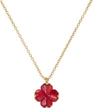 Kate Spade New York spade mother-of-pearl flower mini pendant necklace