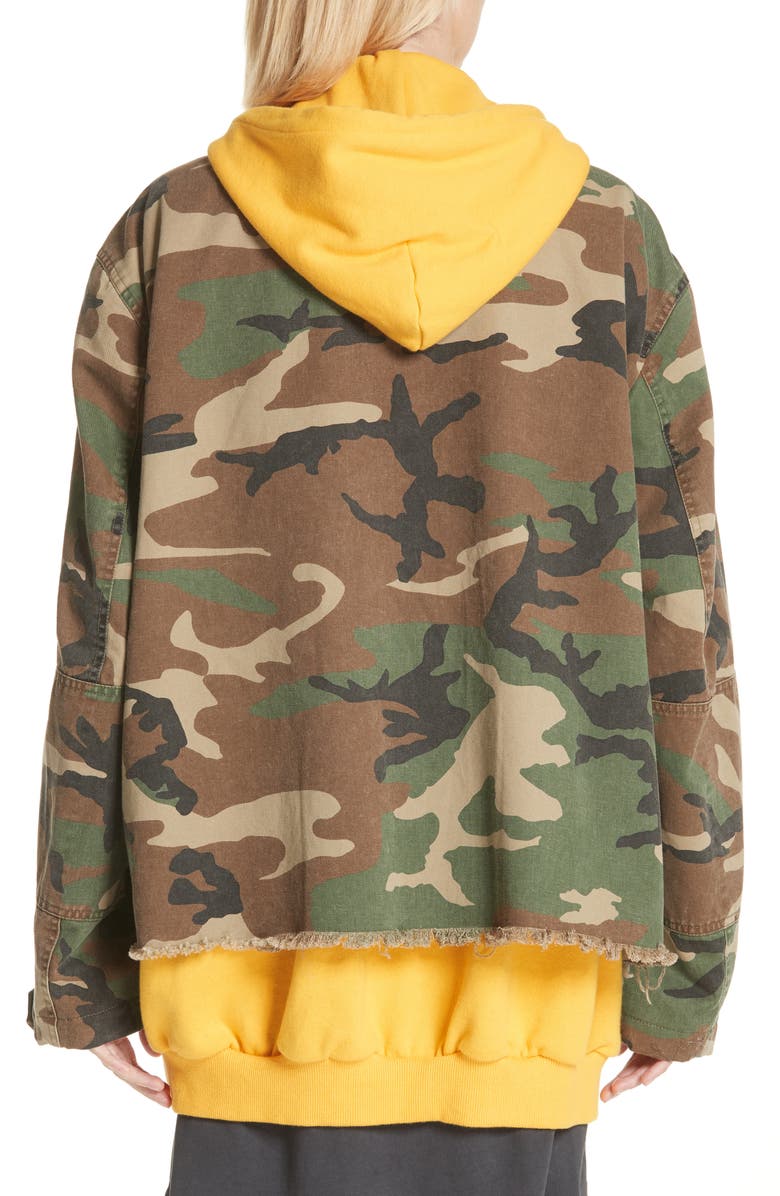 R13 Camo Abu Jacket with Long Hoodie, Alternate, color, 