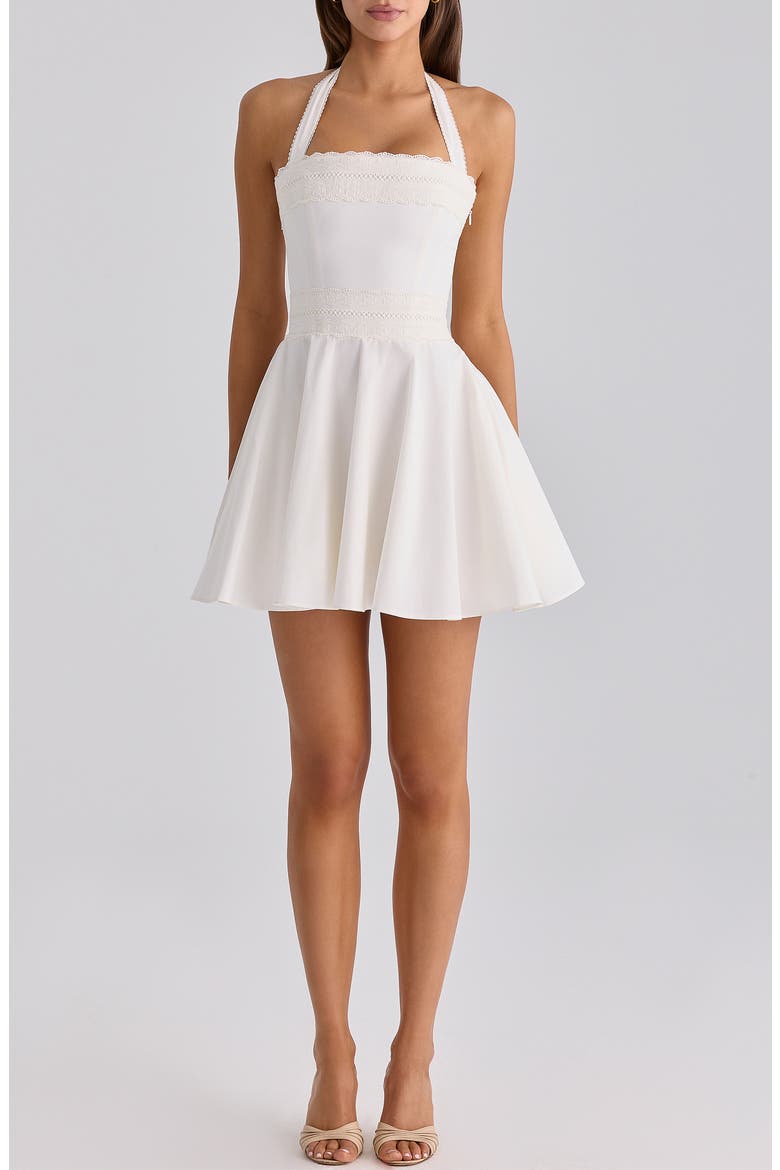 Cosette Halter Neck Minidress, Main, color, WHITE