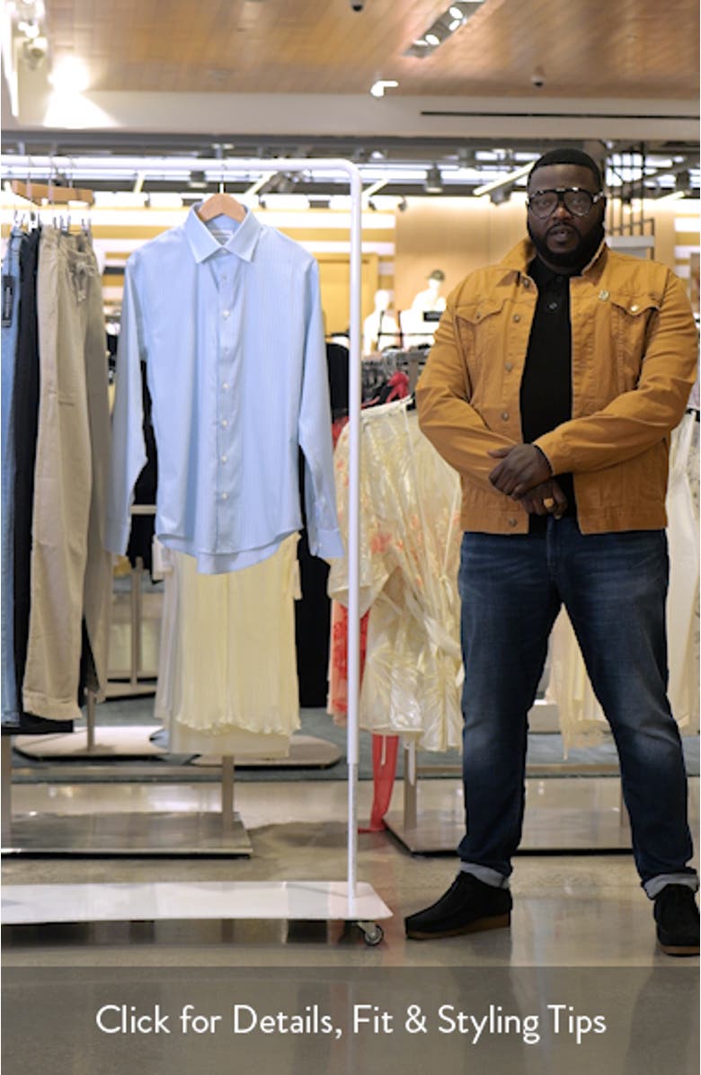 Trim Fit Stripe Premium Performance Dress Shirt, sales video thumbnail