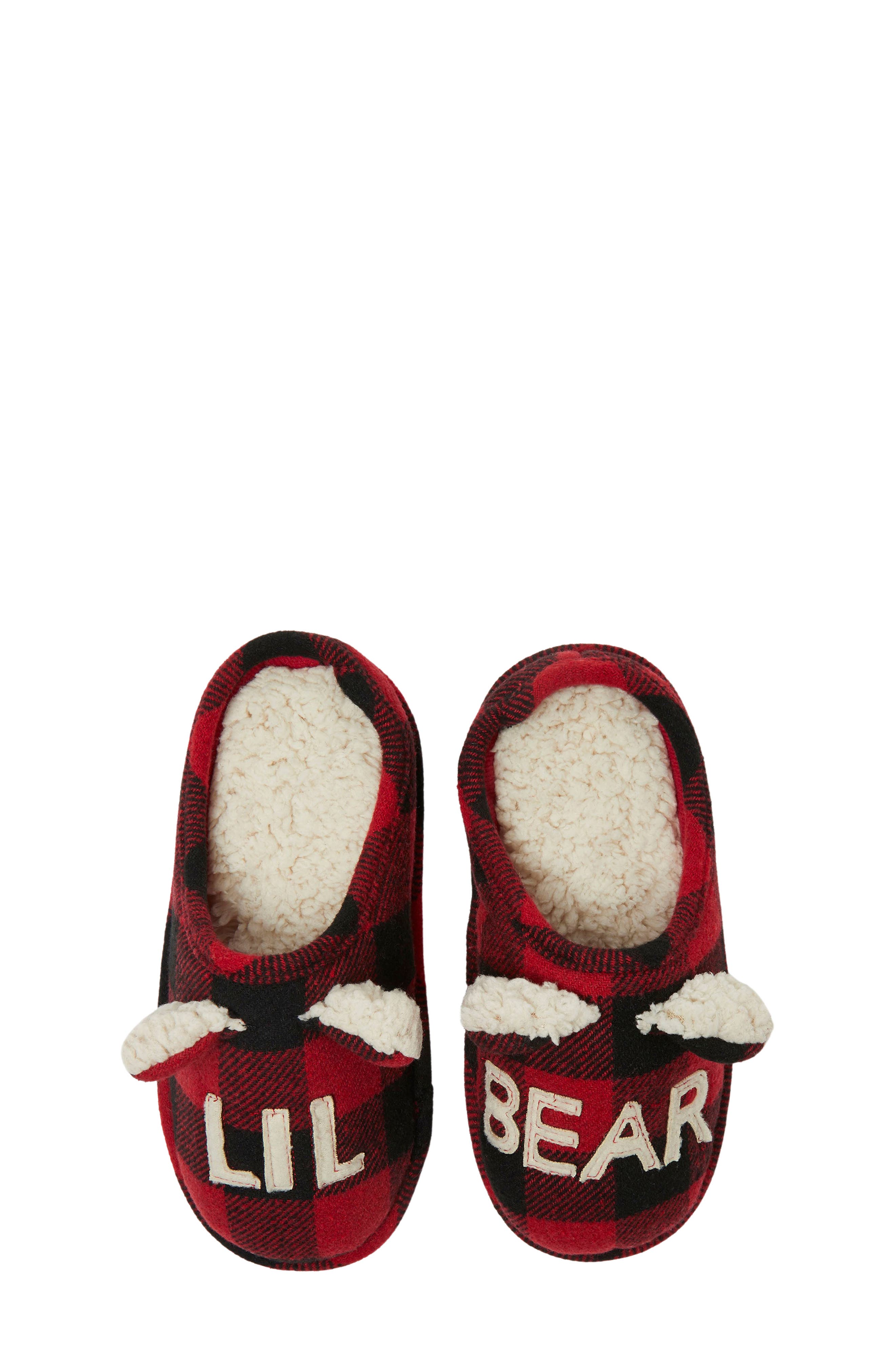 Kids' Buffalo Check Lil Bear Clog Slipper, Alternate, color, RED PLAID