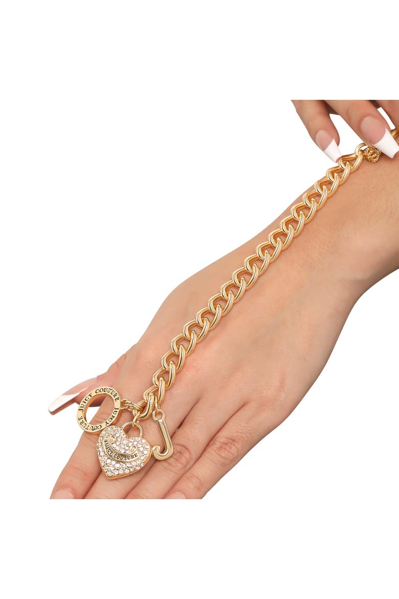 Toggle Bracelet with Crystal Heart Charm, Alternate, color, Gold