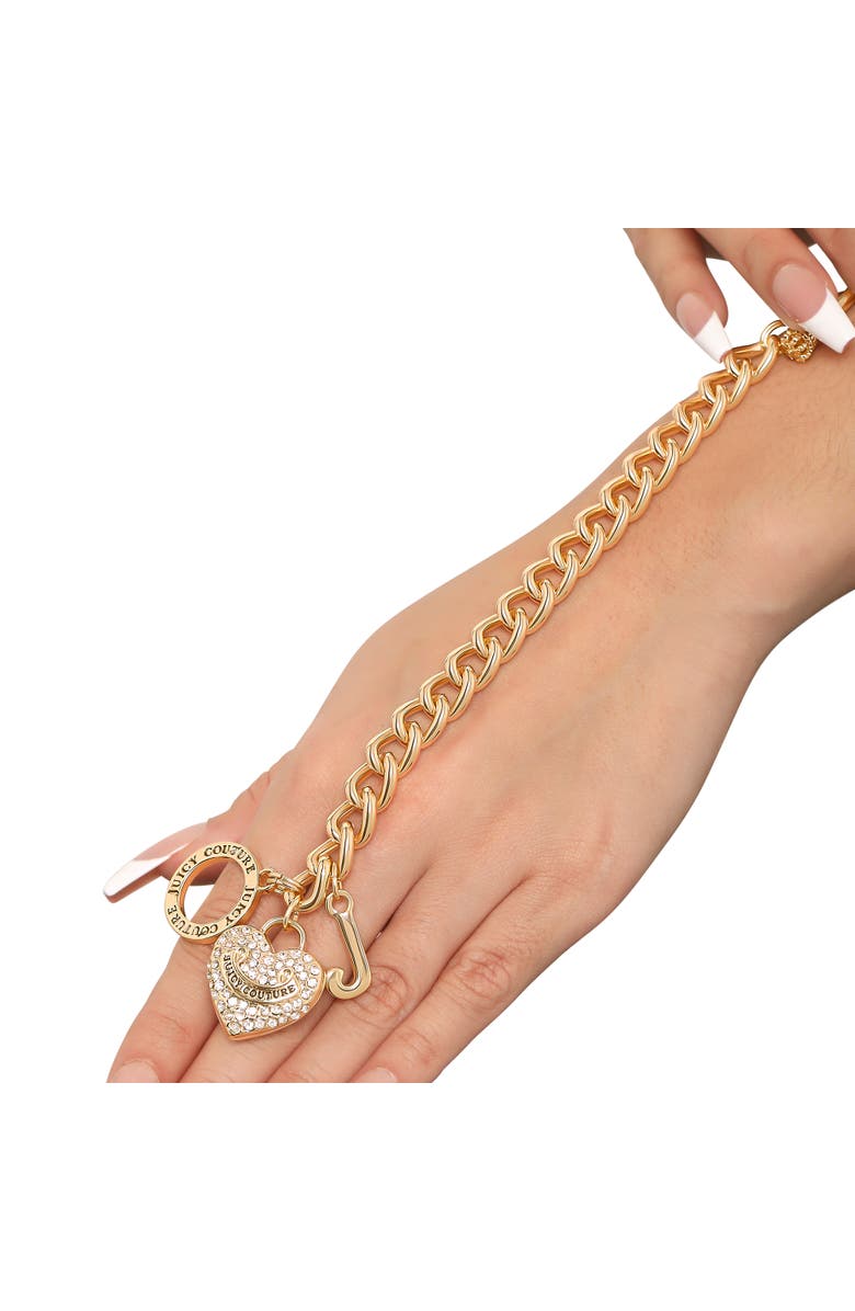 Juicy Couture Toggle Bracelet with Crystal Heart Charm, Alternate, color, Gold