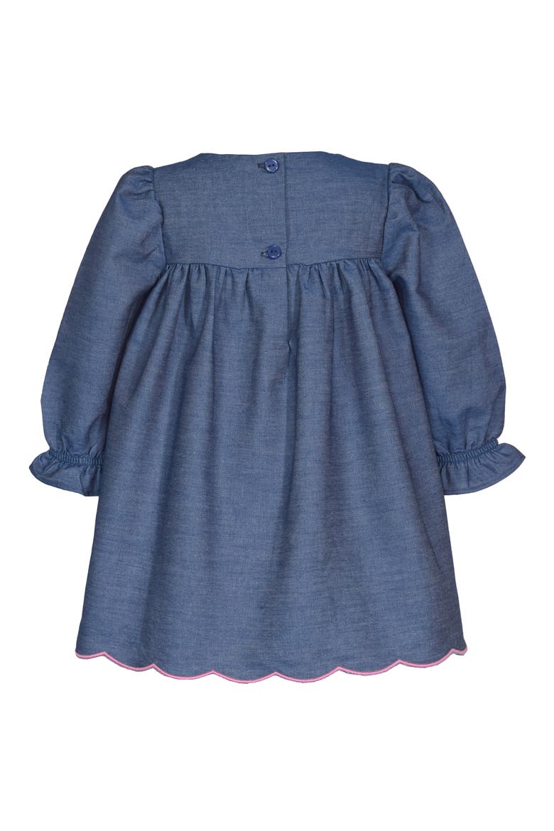 Kids' Smocked Embroidered Denim Dress, Alternate, color, DEN