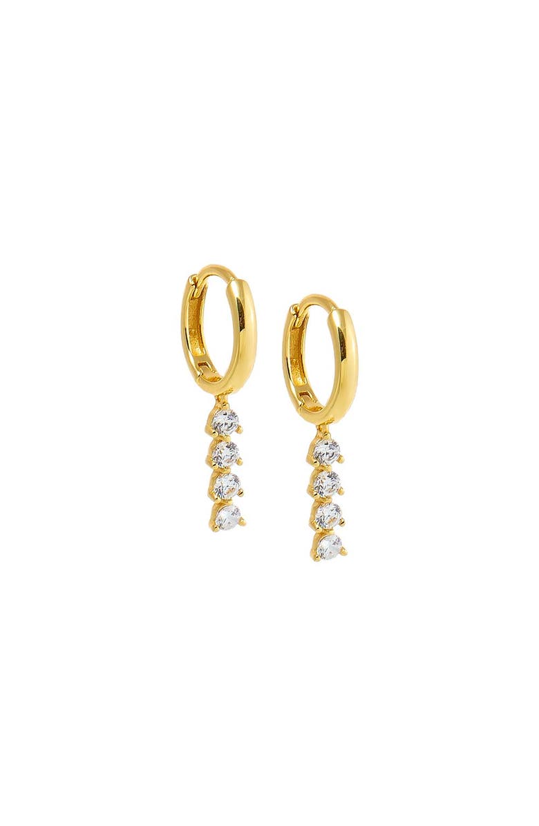 BY ADINA EDEN Mini CZ Tennis Drop Huggie Earring, Main, color, 