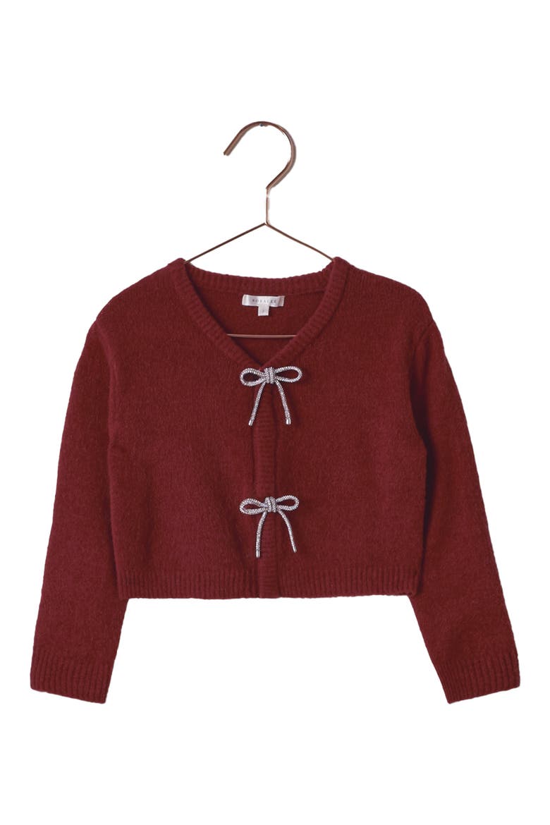 Kids' Bow Cardigan, Main, color, RUBY