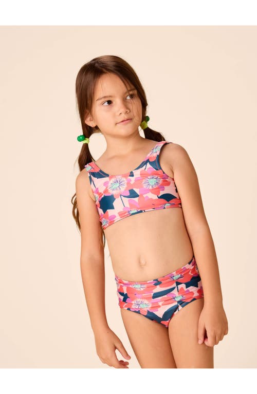 Tea Collection Reversible Swimsuit Set In Block Print Passion Flower