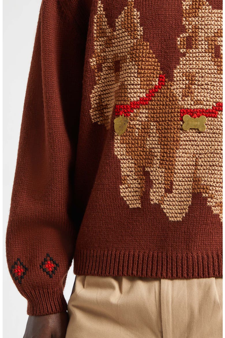 Scottie Wool Sweater, Alternate, color, BROWN
