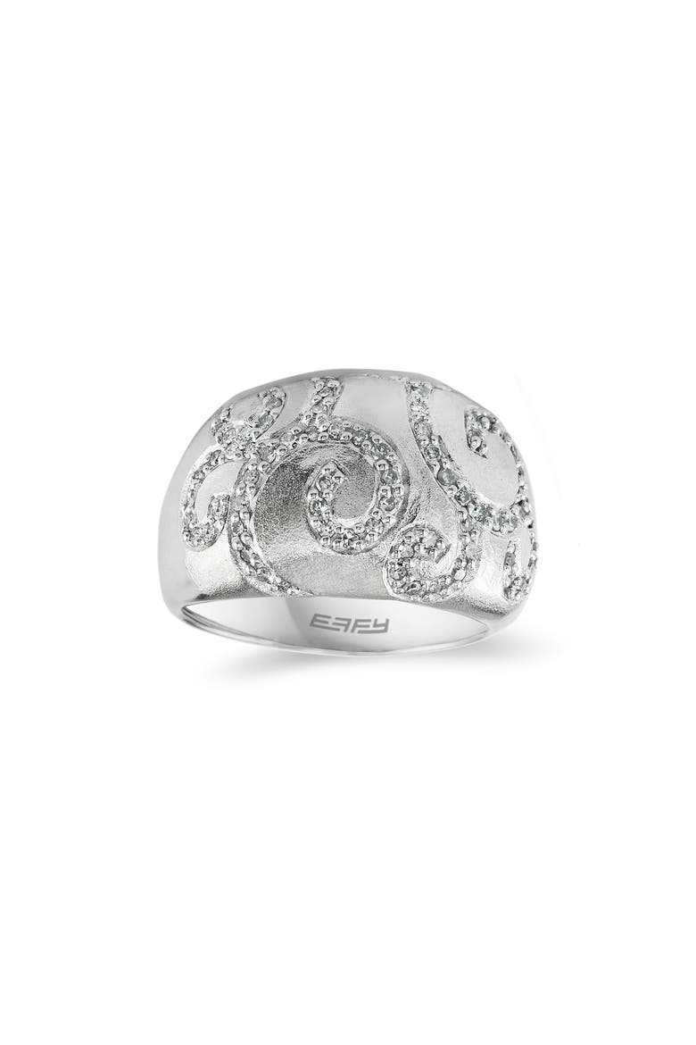 Sterling Silver Diamond Swirl Ring - 0.34 ctw, Alternate, color, WHITE