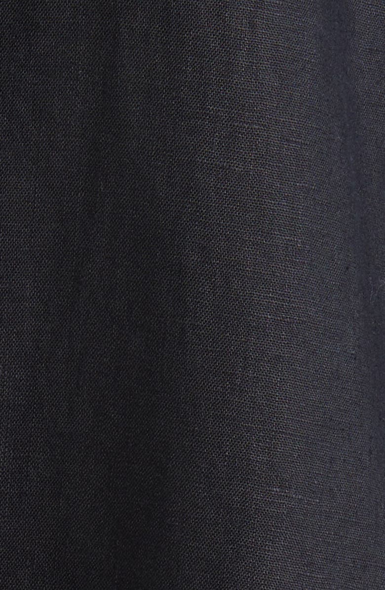 Eileen Fisher Notch Lapel Longline Organic Linen Blazer, Alternate, color, Black