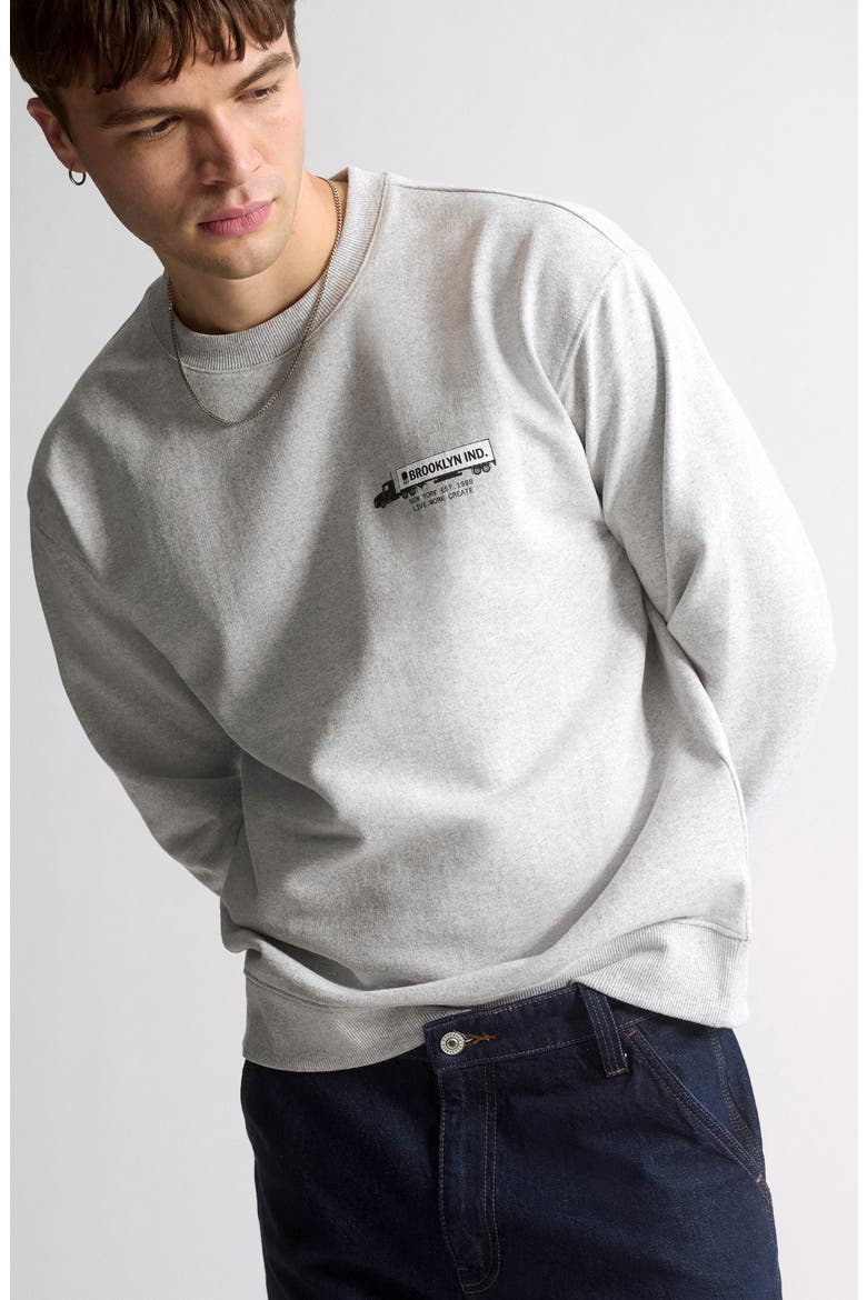 Logo Crewneck Sweatshirt, Alternate, color, LIGHT GREY MELANGE