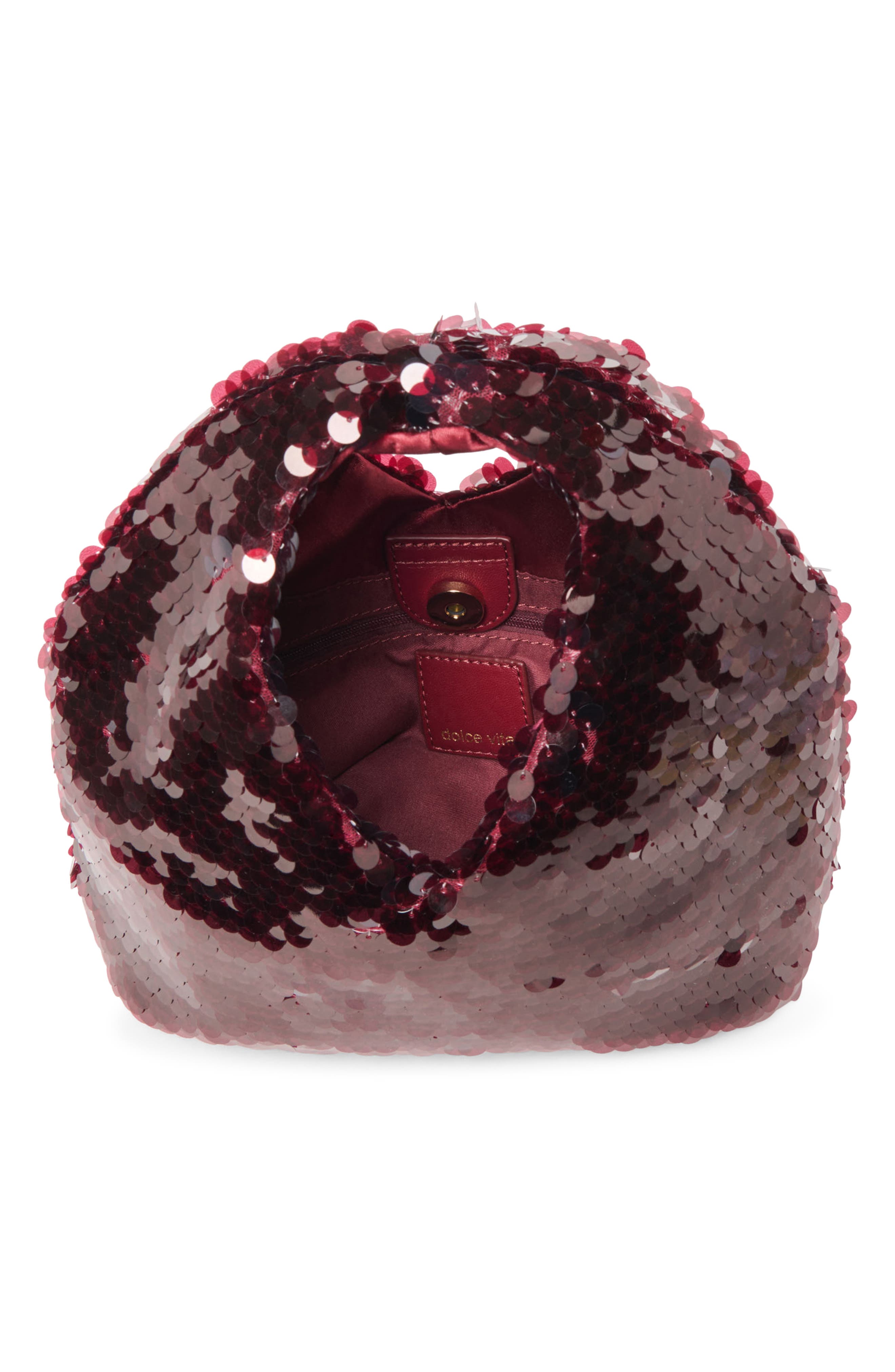 Dahlia Sequin Shoulder Bag, Alternate, color, BURGUNDY