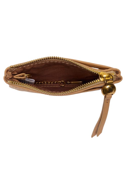 Hobo Lumen Leather Zip Card Case In Sand