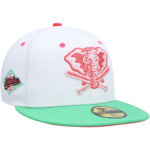 Men's New Era White/Green Oakland Athletics Alternate Logo Watermelon Lolli 59FIFTY Fitted Hat