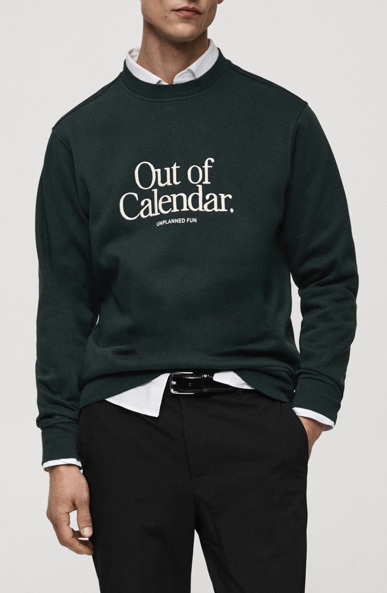 MANGO Out of Calendar Embroidered Sweatshirt, Main, color,