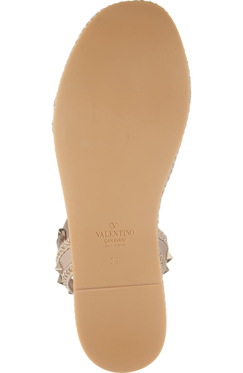 Valentino Garavani Rockstud Torchon Espadrille Wedge Sandal, Alternate, color,