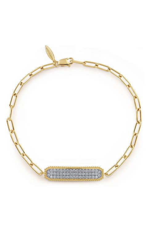 Pavé Diamond Tag Bracelet