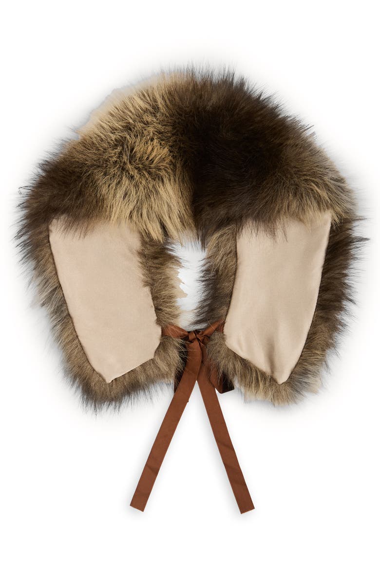 SAACHI Faux Fur Collar, Main, color, Beige