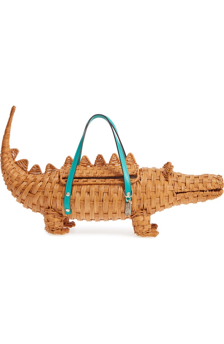 Kate Spade New York swamped 3D wicker alligator handbag, Main, color,