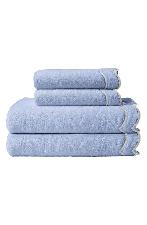 Peri Home Scallop 4-piece Towel Set In Blue