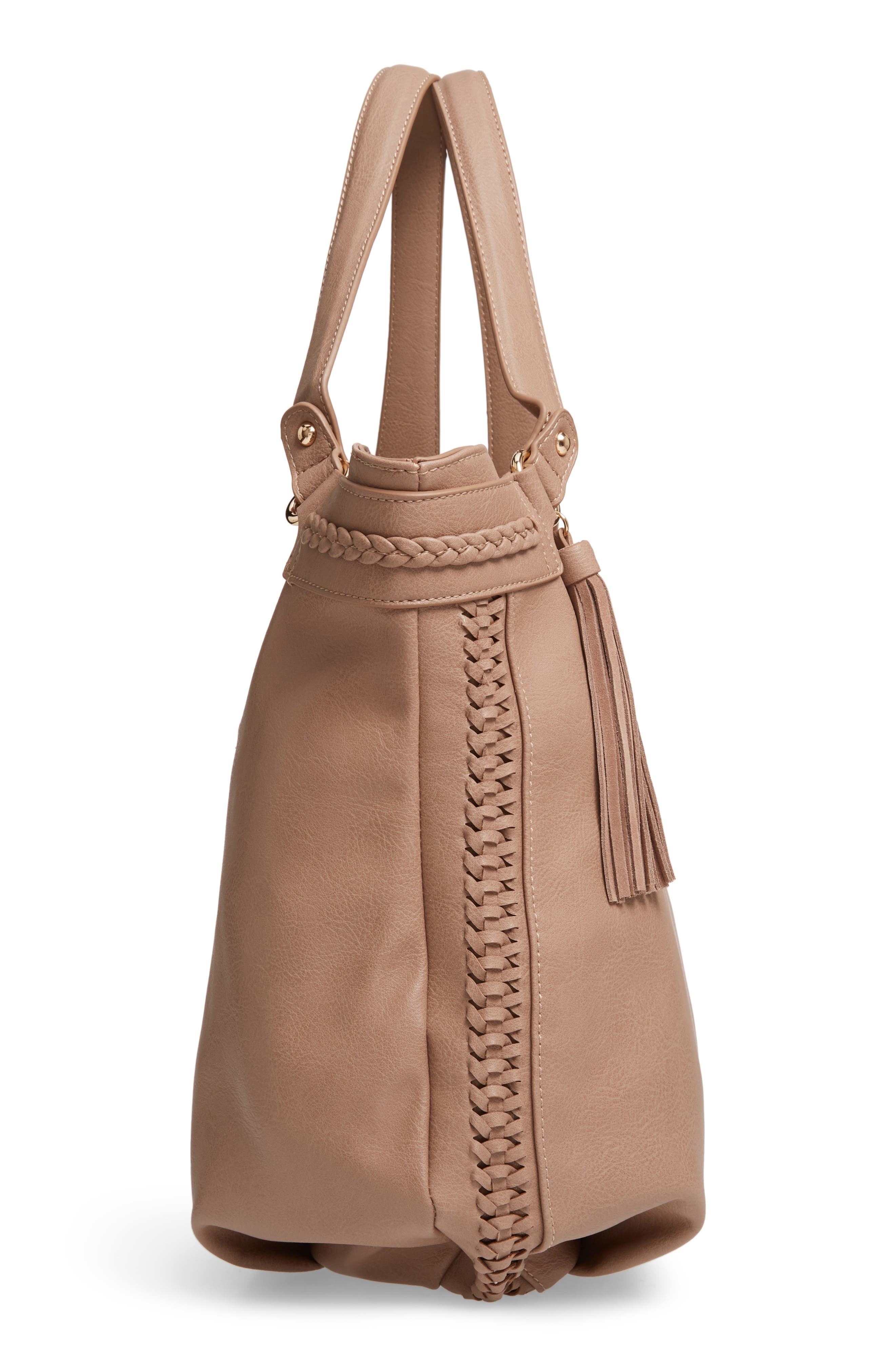 Sole Society Tara Braided Faux Leather Hobo, Alternate, color, 