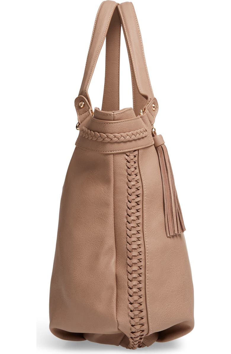 Sole Society Tara Braided Faux Leather Hobo, Alternate, color,