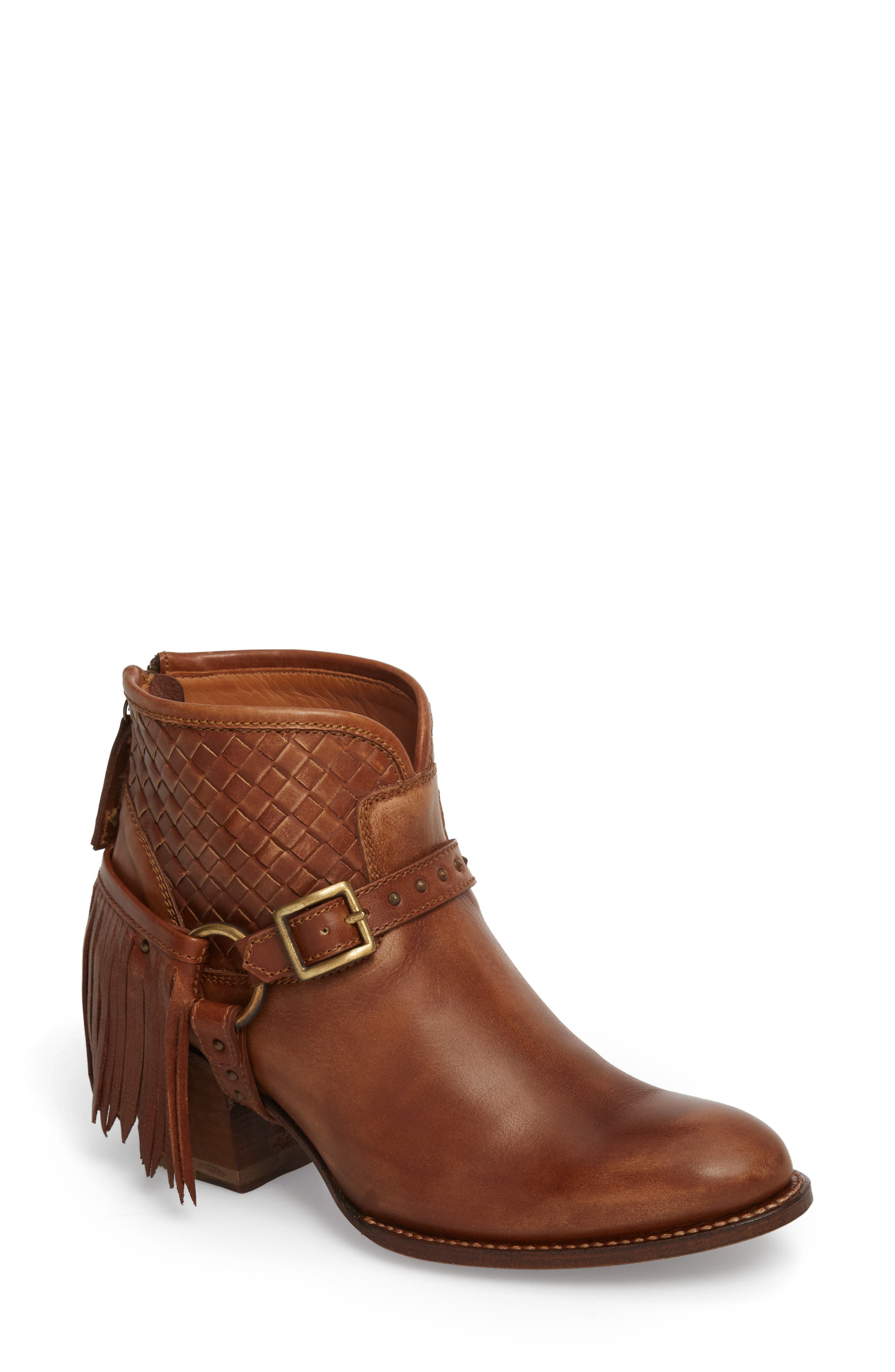 Serra Harness Bootie, Main, color, COGNAC LEATHER