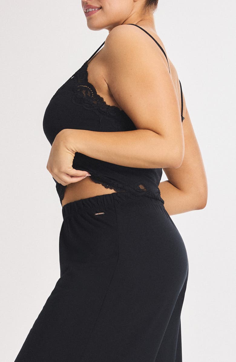 SAVAGE X FENTY Swirly Girly Pajama Camisole, Alternate, color, Black Caviar