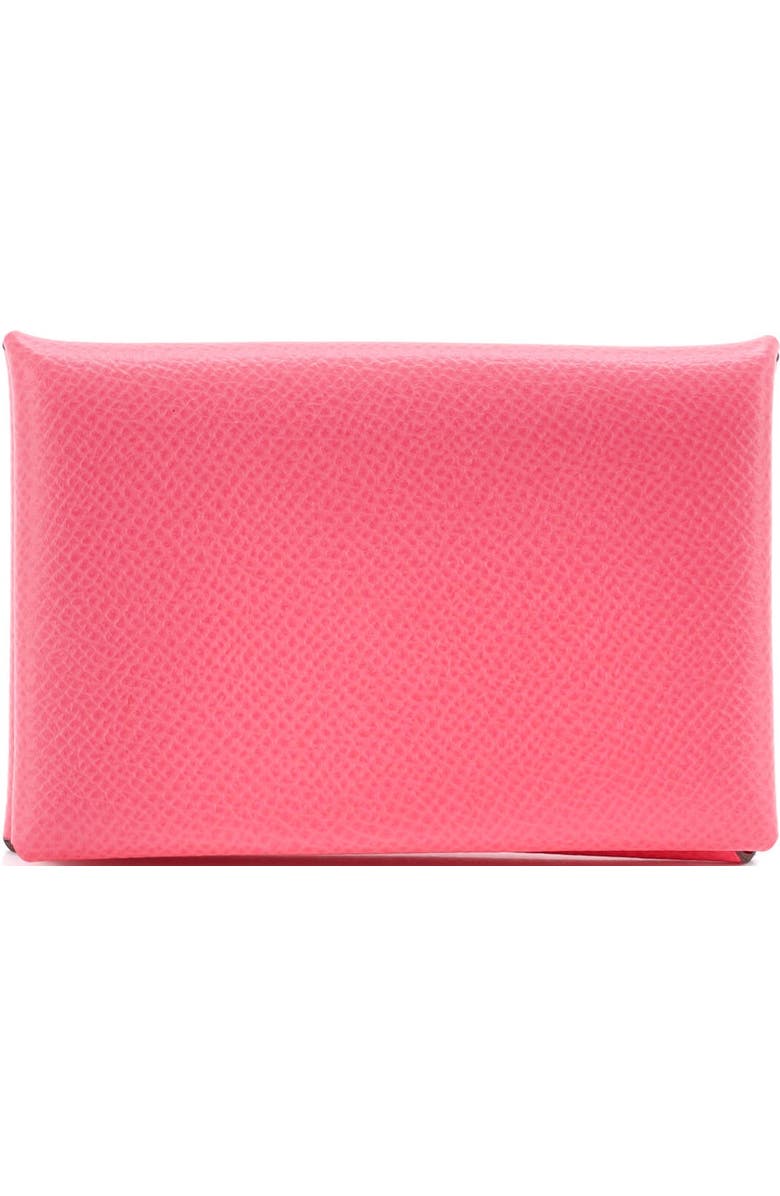 Pre-Owned Hermes Calvi Duo Card Holder Epsom, Main, color, Rose Lipstick