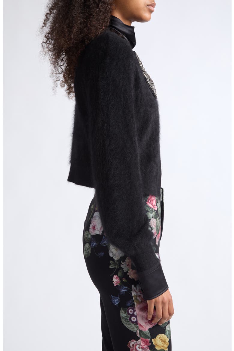 Kitty Puff Sleeve Cardigan, Alternate, color, BLACK