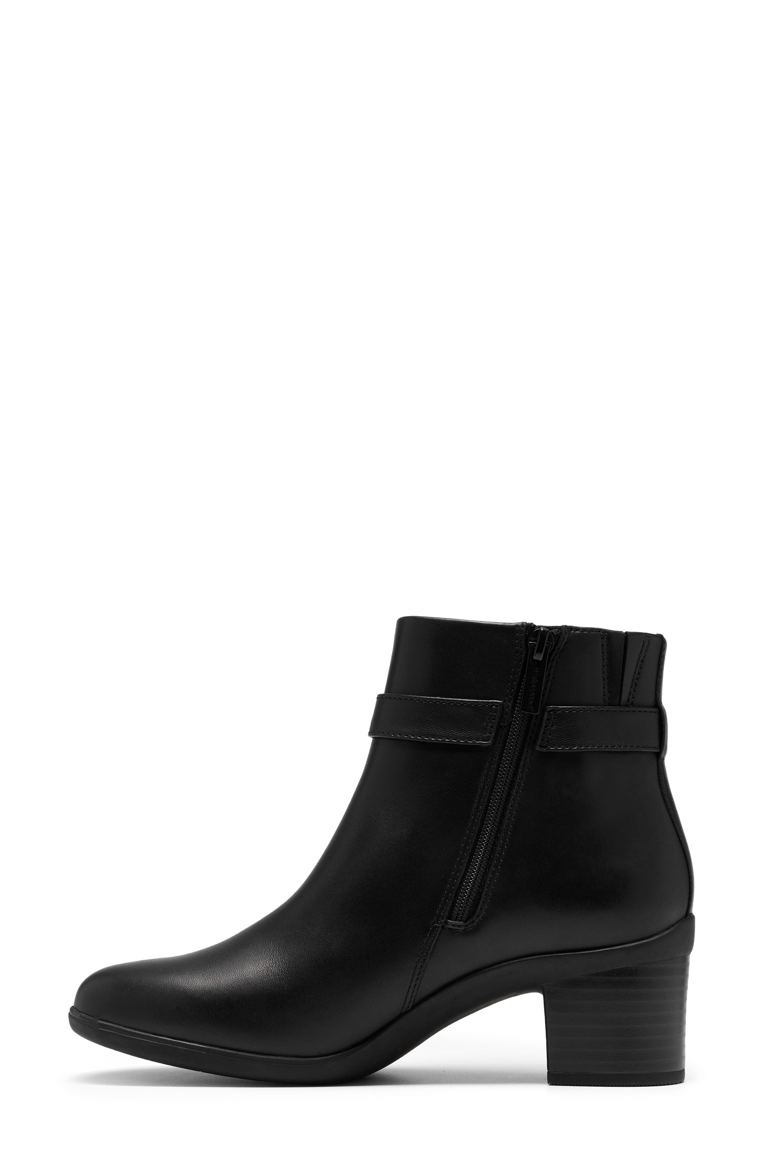 Shaya Style Waterproof Leather Bootie, Alternate, color, BLACK WATERPROOF