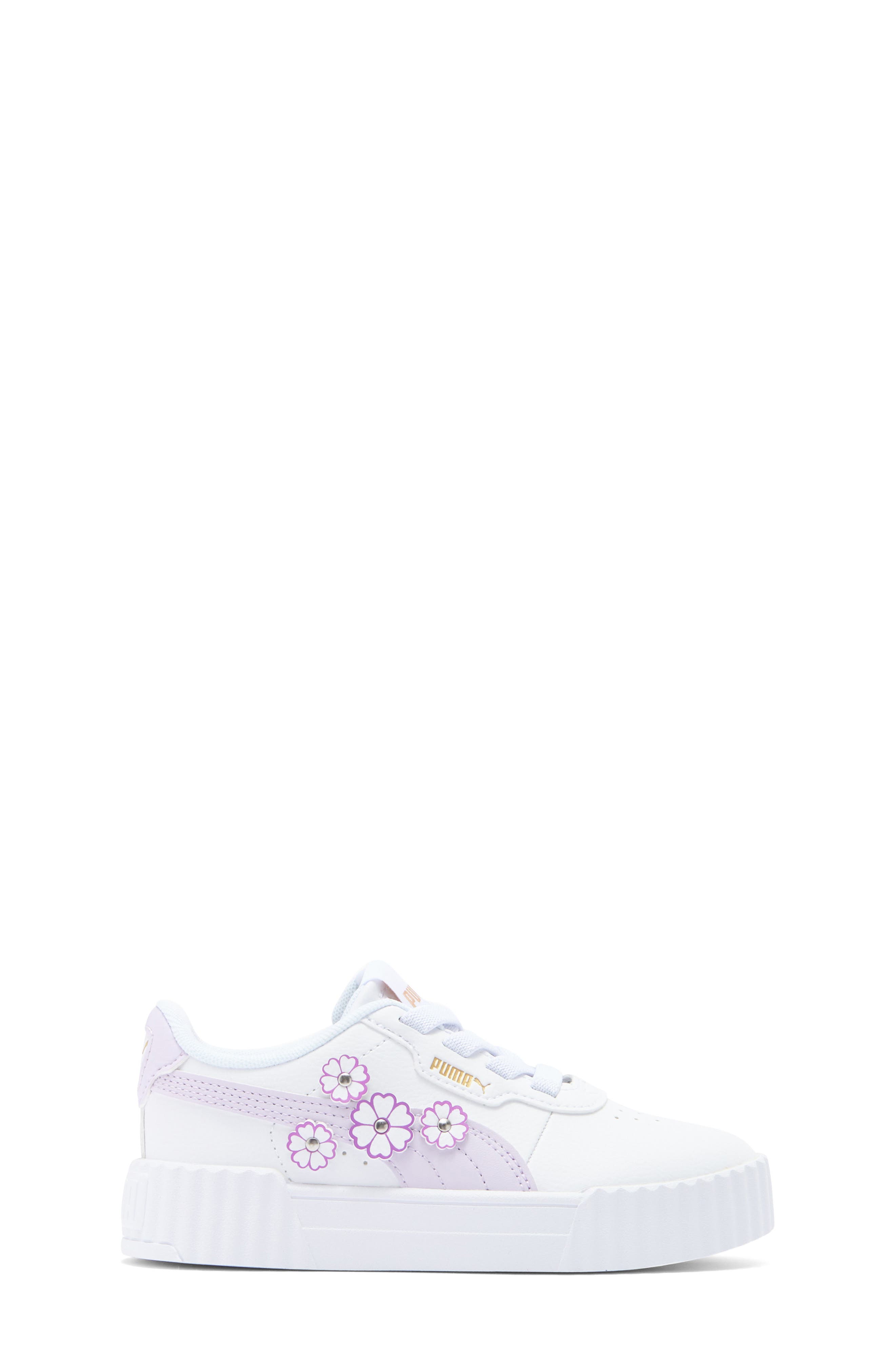 PUMA Kids' Carina 3.0 First Blossom Sneaker, Alternate, color, Puma White-Lilac Frost