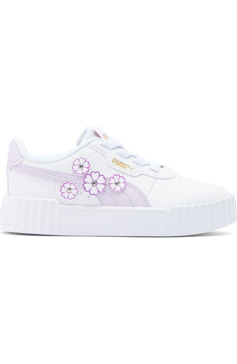 PUMA Kids' Carina 3.0 First Blossom Sneaker, Alternate, color, Puma White-Lilac Frost