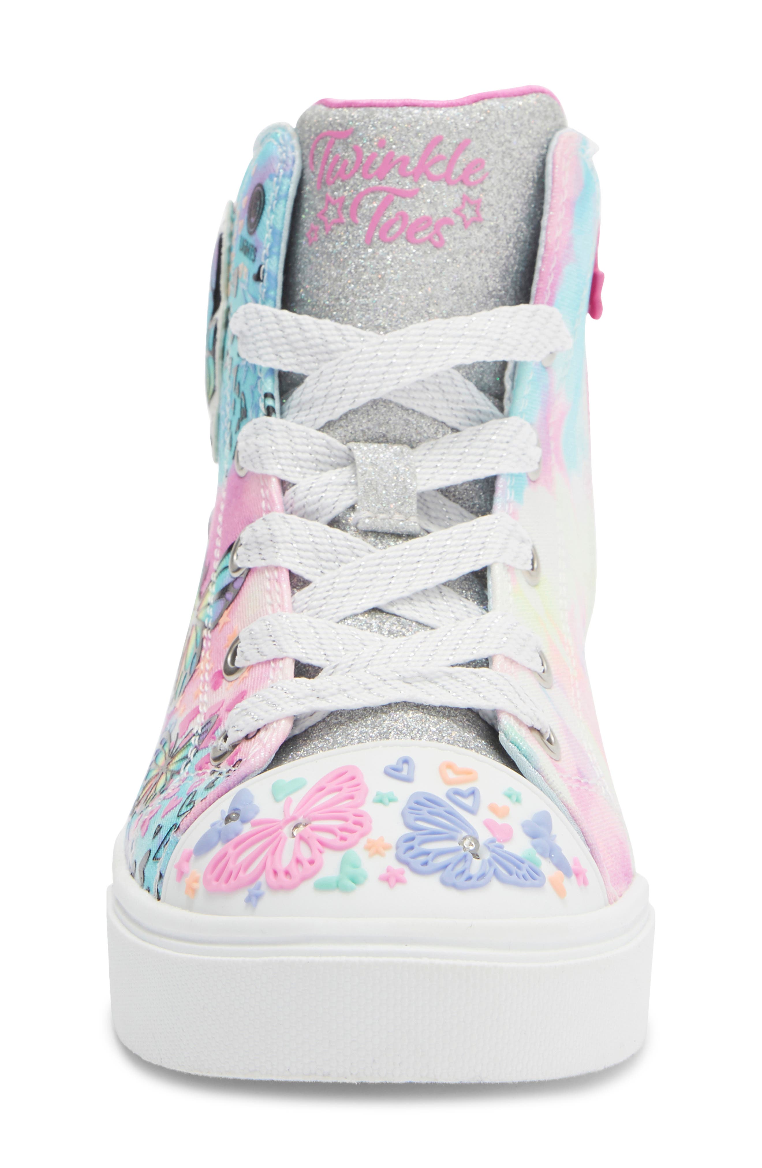 SKECHERS Kids' Twinkle Sparks Light-Up Sneaker, Alternate, color, Blue/ Pink Multi