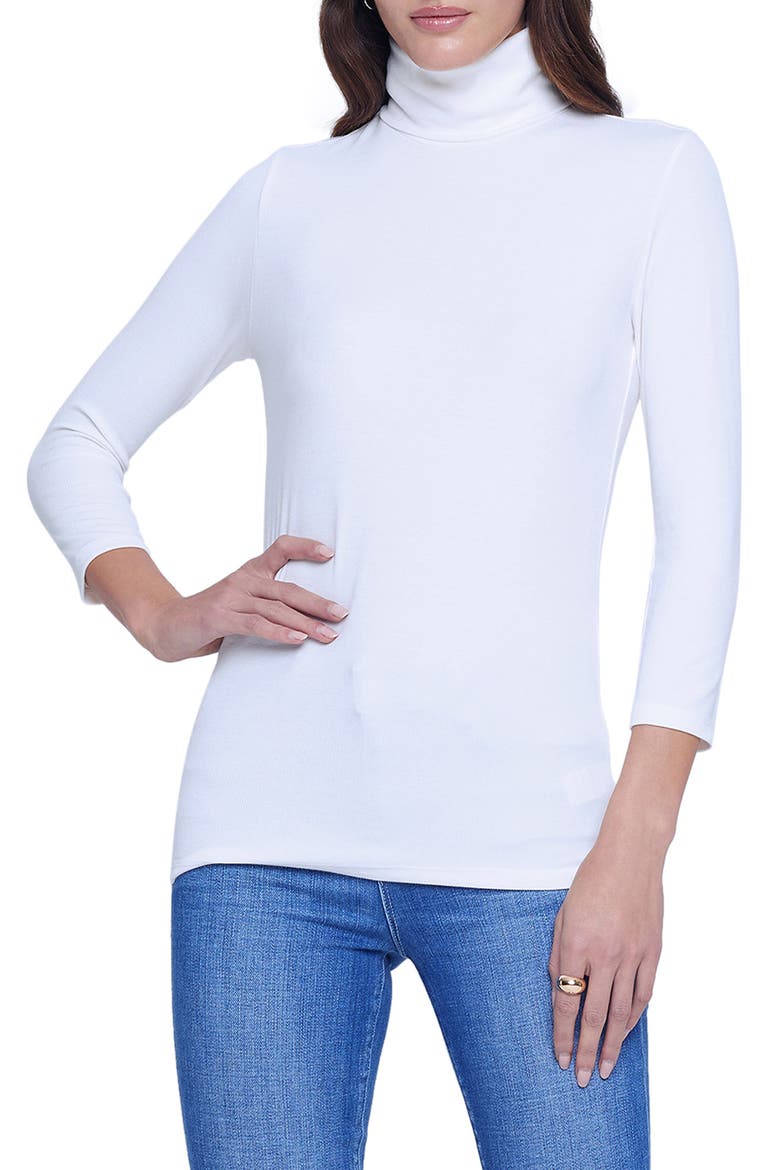Aja Turtleneck Top, Main, color, OFF WHITE