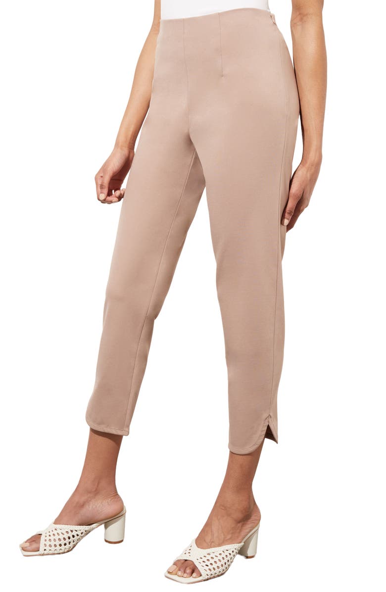 Ming Wang Slim Fit Ponte Crop Pants, Alternate, color, 